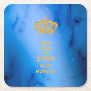 Dessous-de-verre Carré En Papier CALME ET ARRÊT BLEU LUNDI - DESSOUS DE VERRE en pa