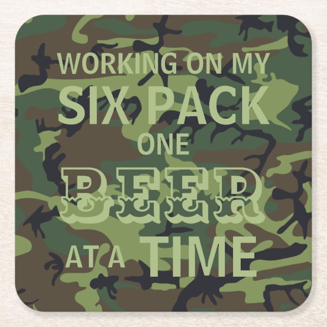 Dessous-de-verre Carré En Papier Caméra Fonctionnant Sur Mon Pack Six (Devant)