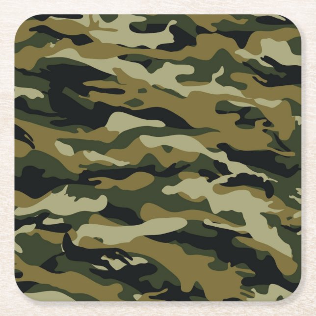 Dessous-de-verre Carré En Papier Camo (Devant)