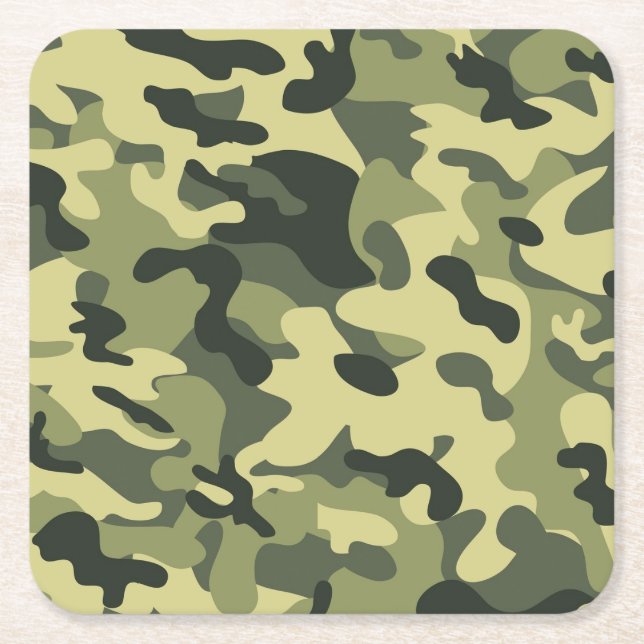 Dessous-de-verre Carré En Papier Camo (Devant)
