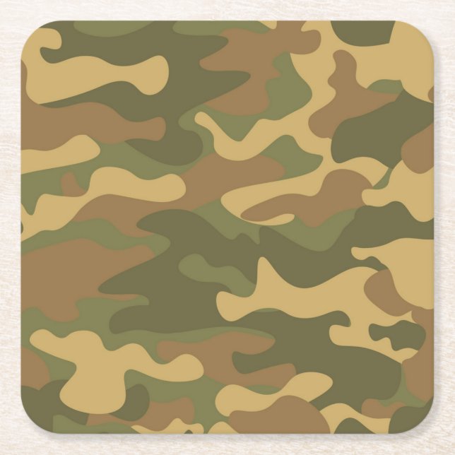 Dessous-de-verre Carré En Papier Camo (Devant)