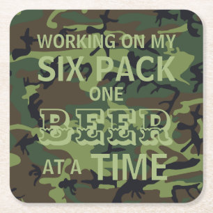 Dessous-de-verre Carré En Papier Camo pour mon six pack