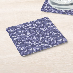 Dessous-de-verre Carré En Papier Camouflage de la marine violette