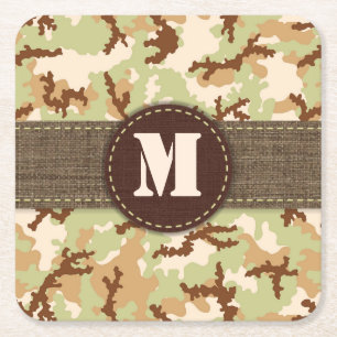 Dessous-de-verre Carré En Papier Camouflage du désert