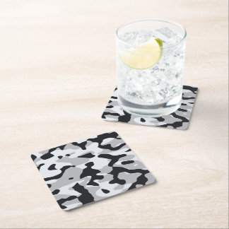 Dessous-de-verre Carré En Papier Camouflage urbain à fort contraste