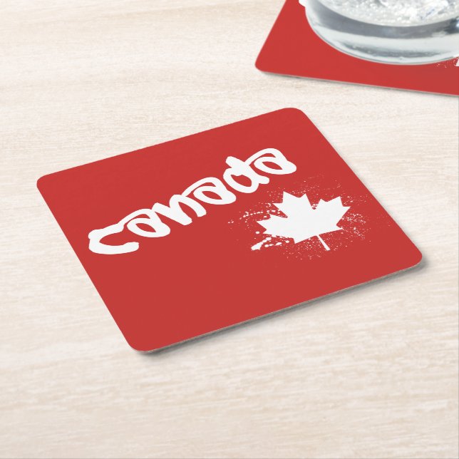 Dessous-de-verre Carré En Papier Canada (Incliné)