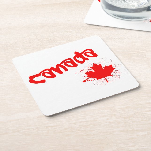 Dessous-de-verre Carré En Papier Canada (Incliné)