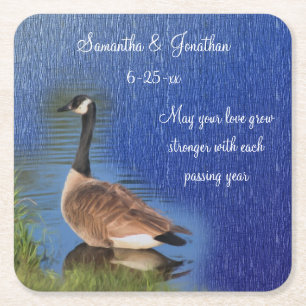 Dessous-de-verre Carré En Papier Canada Goose Nature Mariage personnalisé