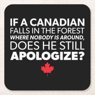 Dessous-de-verre Carré En Papier Canada, Humour canadien - Excusez-moi - Grosse nou