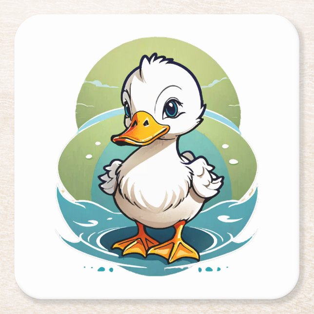 Dessous-de-verre Carré En Papier canard-colvert (Devant)
