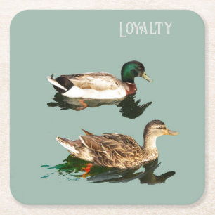 Dessous-de-verre Carré En Papier Canards. Loyauté