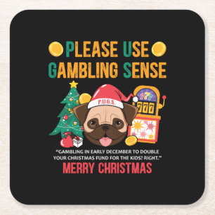 Dessous-de-verre Carré En Papier Carlins Cadeaux de Noël Le Conseiller Canin