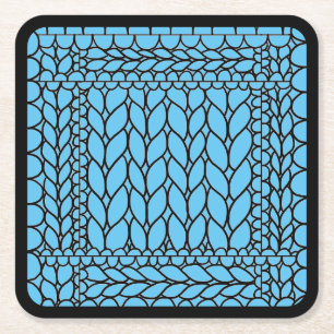 Dessous-de-verre Carré En Papier Carré de dessous de verre en papier BLEU MAILLE EN