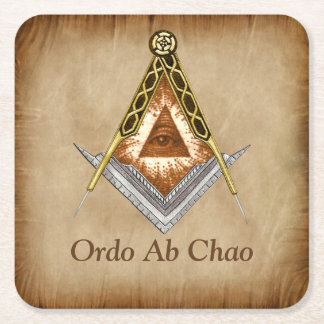 Dessous-de-verre Carré En Papier Carré et boussole tirés à la main avec tous les ye