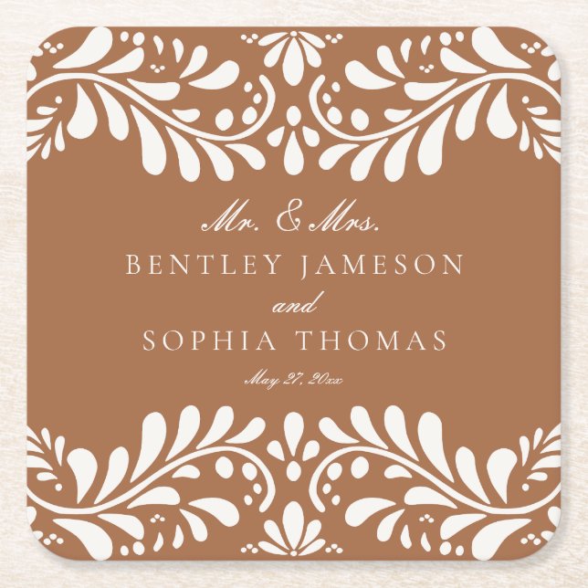 Dessous-de-verre Carré En Papier Carreau de Talavera en argile Style Espagnol Maria (Devant)