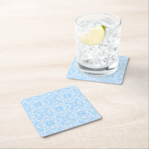 Dessous-de-verre Carré En Papier Carreau décoratif italien de la Méditerranée bleue