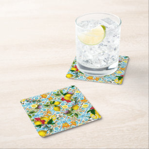 Dessous-de-verre Carré En Papier Carreaux Bleus Motif Méditerranéen 
