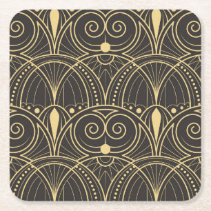 Dessous-de-verre Carré En Papier Carreaux géométriques Art Déco Luxe.
