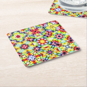 Dessous-de-verre Carré En Papier Carrelage méditerranéen, Carreaux d'encre d'alcool