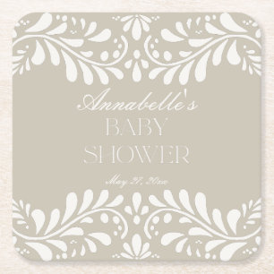 Dessous-de-verre Carré En Papier Carrelage Talavera beige Baby shower Fiesta espagn