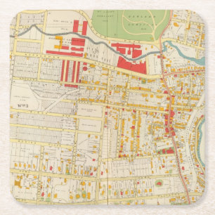 Dessous-de-verre Carré En Papier Carte 2 d'atlas de Yonkers