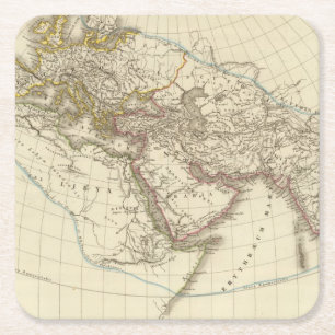 Dessous-de-verre Carré En Papier Carte d'atlas de Paris