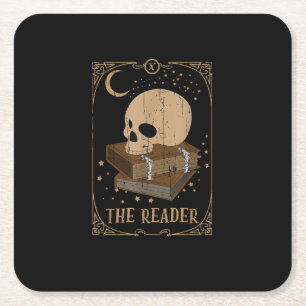 Dessous-de-verre Carré En Papier Carte de lecteur de livre païen goblincore gothiqu