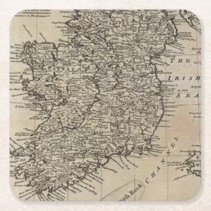 Dessous-de-verre Carré En Papier Carte de l'Irlande
