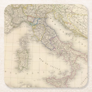 Dessous-de-verre Carré En Papier Carte de l'Italie