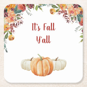 Dessous-de-verre Carré En Papier Carte de réponse RSVP Fall Little Pumpkin