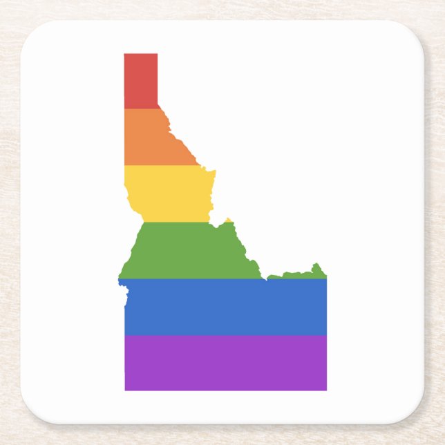 Dessous-de-verre Carré En Papier Carte gay des États-Unis| État de l'Idaho (Devant)