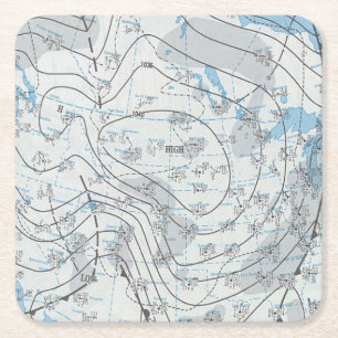 Dessous-de-verre Carré En Papier Carte météorologique nationale