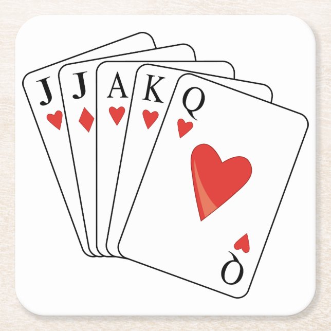 Dessous-de-verre Carré En Papier Cartes de jeu Euchre (Devant)