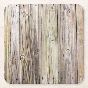 Dessous-de-verre Carré En Papier Cartes patinées en bois avec charme rustique
