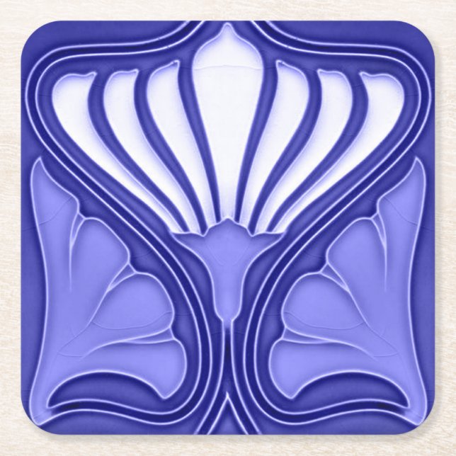 Dessous-de-verre Carré En Papier Carton Boisson dessous de verre papier art nouveau (Devant)