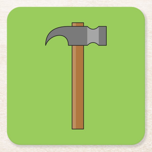 Dessous-de-verre Carré En Papier Carton en marteau (Devant)