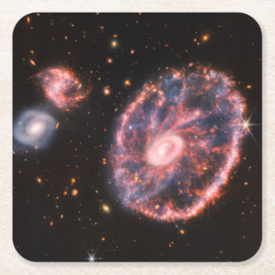 Dessous-de-verre Carré En Papier Cartwheel Galaxy JWST James Webb Télescope spatial
