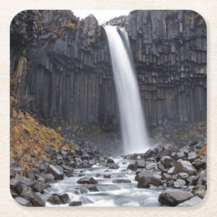Dessous-de-verre Carré En Papier Cascade de Svartifoss dans des dessous de verre de