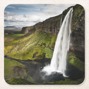 Dessous-de-verre Carré En Papier Cascade   Islande de Seljalandsfoss
