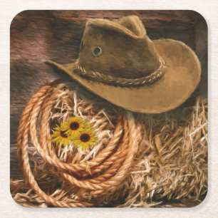 Dessous-de-verre Carré En Papier Casquette Cowboy