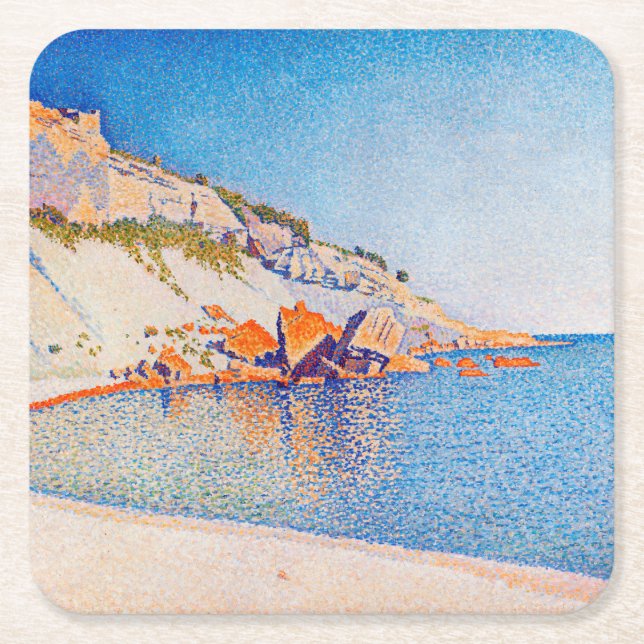 Dessous-de-verre Carré En Papier Cassis, Casquette Lombard, Opus 196, Signac (Devant)