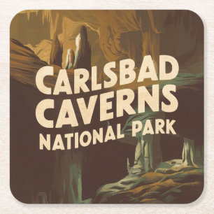 Dessous-de-verre Carré En Papier Cavernes Carlsbad Parc National Cave