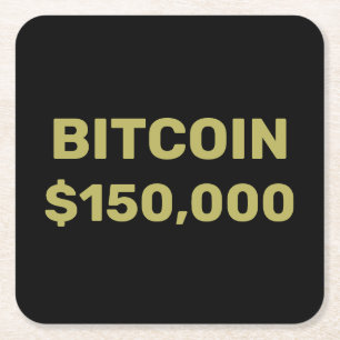 Dessous-de-verre Carré En Papier Célébration de Bitcoin à 150000
