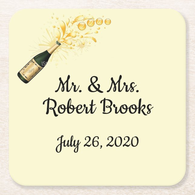 Dessous-de-verre Carré En Papier Célébration de dessous de verre personnalisés (Devant)