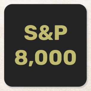 Dessous-de-verre Carré En Papier Célébration de l'indice boursier S&P 8 000