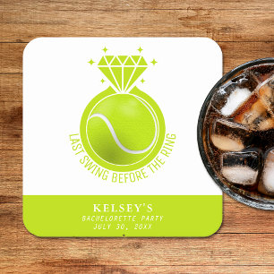 Dessous-de-verre Carré En Papier Célibataire de tennis dernier balancement avant la