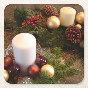 Dessous-de-verre Carré En Papier Centres de table de bougies de Noël