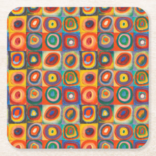 Dessous-de-verre Carré En Papier Cercles concentrés Carré de Kandinsky