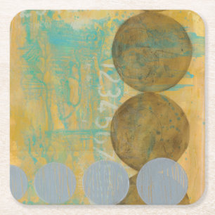 Dessous-de-verre Carré En Papier Cercles de brun foncé et de gris avec des nombres