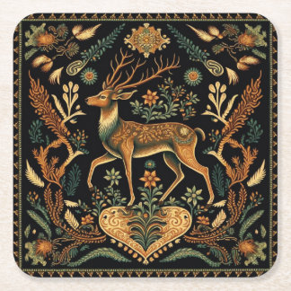 Dessous-de-verre Carré En Papier Cerf sauvage rustique